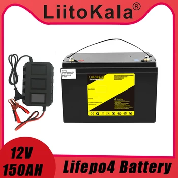 LiitoKala Lifepo4 12.8 V 12V 150AH litiu baterie 100A BMS pentru 1200W Barci de stocare a energiei Solare cărucioare de golf RV invertor 14.6V20A