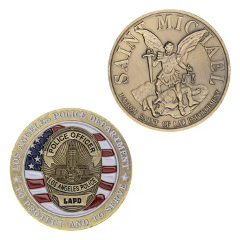 Los Angeles Departamentul De Poliție Suveniruri Placat Cu Aur, Monede De Colecție Cadou Saint Michael Model Comemorative Moneda