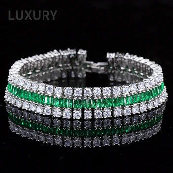 Lux la Modă Verde Alb Culoare Super Flash Cubic Zirconia Bratari Pentru Femei Partid Bijuterii CX830