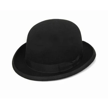 Lână Pălărie Melon de lux simțit billycock pălării pentru bărbați cu centura laminate refuz casquette bărbați capac