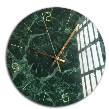 Marmura verde Ceas de Perete Decorative Simple Creative Nordic Moderne de Marmură Ceasuri ceasuri de Perete pentru Camera de zi Bucatarie Birou Dormitor