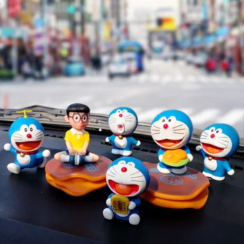Masina Decoratiuni Interioare Anime Drăguț Doraemon Expresie De Acțiune Figura Model Auto De Desene Animate Dorayaki Ornament Accesorii Fete Jucarii