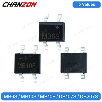 MB6S MB10S MB10F DB107S DB207S SMD Punte Diode Redresoare MBS MBF 0.5 a 1A 2A 600V 1000V MB 6S 10S Singură Fază de Siliciu, Diode