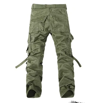 Mens de Iarnă Pantaloni Casual cu Buzunare Pantaloni Largi Femeie de Luptă Armată Militar Pan Bumbac Multi sac Mare Întindere Flexibil