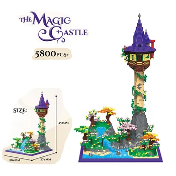 MOC 5800pcs de Creatie de Arhitectura Medievala La Castelul Magic City Diamant Micro Blocuri Caramizi Jucarii Pentru Copii cadouri