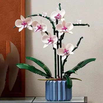 Moc Buchet Orhidee Bloc, Flori, plante Suculente în Ghiveci Blocuri, se Potrivesc pentru 10311 Romantic Kit de Asamblare Constructii Jucărie Fata Cadou