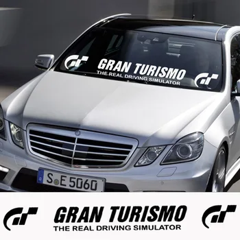 Moda parbriz Gran Turismo Autocolante Voiture Moda Vinil Auto Accesorii Decorative Negru/Alb