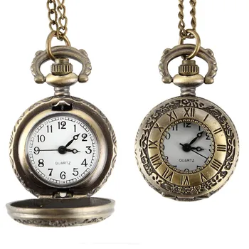 Moda Vintage Ceas De Buzunar Aliaj Numărul Roman Dual Time Ceasul De Afișare Colier Lanț Ceasuri Cadouri Retro Ceas Ore