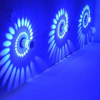 Modern RGB Spirală Gaura LED Tavan Hol Veranda Efect de Lumină Lampă de Perete Colorat Wandlamp Tranșee Petrecere Bar, KTV Decor Acasă