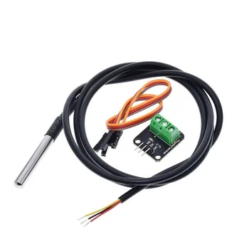 Modul de Senzor de Temperatura DS18B20 Kit rezistent la apa 100CM Senzor Digital de Cablu din Oțel Inoxidabil Sonda Terminal Adaptor Pentru Arduino