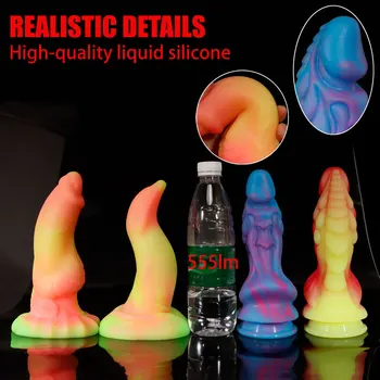 Monstru imens Dragon Rău Vibrator din Silicon cu ventuza Puternica Străin Penis Dop de Fund pentru Femei și bărbați Masturbator Anal Sex Jucării