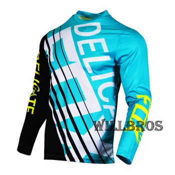 Motocross Jersey MX BMX Dirt Bike DH Maneca Lunga Enduro Off-road Biciclete de Munte Îmbrăca Willbros Motocicleta T-shirt Pentru Bărbați