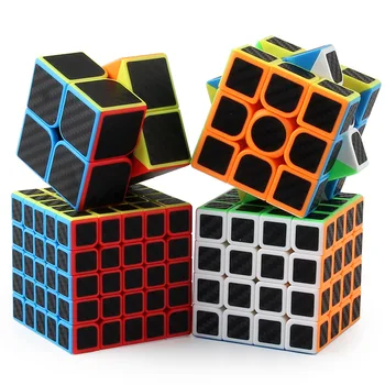 Moyu Meilong 2x2 3x3 4x4 5x5 Cub Magic Fibra de Carbon Autocolant Viteza Cub Puzzle Jucarii Educative pentru Copii