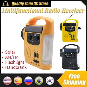 Multifunctional Receptor Radio FM/AM Manivela de Încărcare Solară Radio Portabil de Urgență Lanterna LED-uri Power Bank SOS de Alarmă USB