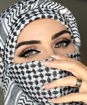 Musulmane Hijab Pentru Femei Carouri Tactice Deșert Eșarfă Ciucure Bentita Bărbați Arabi Keffiyeh-Ul Multifuncțional În Aer Liber De Iarnă Eșarfe Cap