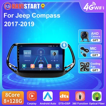 NAVISTART T5 Radio Auto Pentru Jeep Compass 2017-2019 Android 10 de Navigare GPS WIFI 4G Carplay Auto Stereo DSP Player Nici un DVD 2 Din
