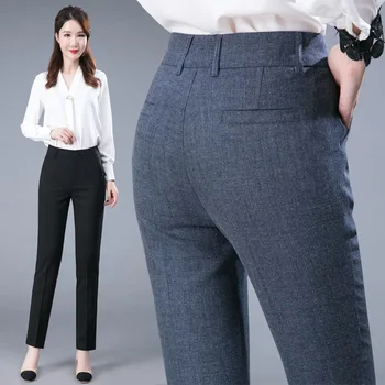 New sosire Elegant Creion Pantaloni Pentru Femei Talie Mare Lucru Poarte pantaloni de Trening Clasic Formale de Drept Solid Codrin Pantaloni