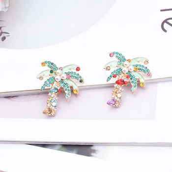 Noi Cristal Colorat Floare Perla Cercei Stud pentru Femei Unic de Cristal de nucă de Cocos Bijuterii Rafinat Petrecere pe Plaja Cadou