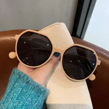 Nou Stil de Moda All-meci Tendință ochelari de Soare Personalizate Cadru Rotund ochelari de Soare Ins Tendință Bomboane de Culoare Mare Cadru ochelari de Soare