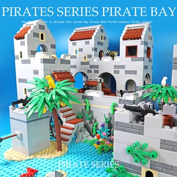 Noua Insula Piratilor Set de Blocuri de Construcție MOC Jucării pentru Băieți Copii Cadou de Ziua Tehnice Compatibile în Oraș Cărămizi, Cărămizi de Construcție
