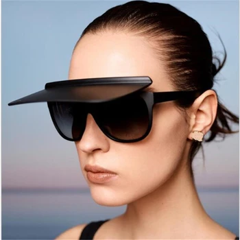 Noul cadru, ochelari și pălărie cu dublă utilizare din material Plastic flip ochelari de soare, Stele, ochelari de soare Retro catwalk parasolar ochelari Polarizati