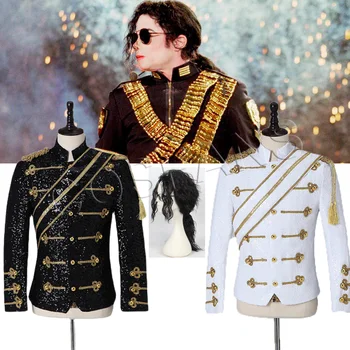 Noul Michael bărbați îmbrăcăminte de moda slim MJ Michael Jackson strat de dans Paiete sacou costum de scena cantareata costume coaplay costum