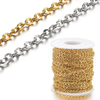 Nu se Estompeze 4,5 mm din Oțel Inoxidabil de Aur Lanț Buzele Link-ul de Lanțuri pentru a Face Bijuterii DIY Corneliu Lanț Colier Brățară Accesorii