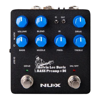 NUX Bass Preamp DI 2 in 1 Chitara Pedala de EQ pe 3 benzi de Frecvențe Difuzor Cabinet de Simulare Efect de Reducere a Zgomotului Chitara Accesorii