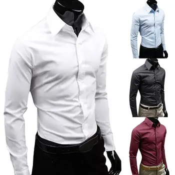 Oamenii de afaceri Tricou Alb din Bumbac cu Maneca Lunga Nasturi Slim 5XL Plus Dimensiune Bluza de sex Masculin Haine de Brand camisa masculina рубашка