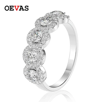 OEVAS 100% Argint 925 Scântei Ridicat de Carbon Diamant Creat Moissanite Inele de Nunta Pentru Femei, Mireasa, Formatie Petrecere Bijuterii