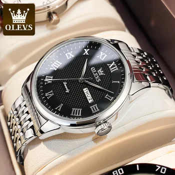 OLEVS Top Brand de ceasuri de Lux pentru Bărbați din Oțel Inoxidabil rezistent la apa Data Ceas Sport de Moda Cuarț Încheietura Ceasuri Relogio Masculino