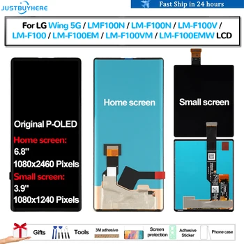 Original P-OLED Pentru LG Aripa 5G LMF100N LM-F100 Pantalla lcd Display Panou Tactil Ecran Digitizer Înlocuirea Ansamblului Accesoriu