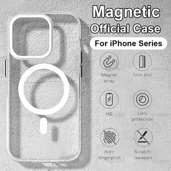 Original Pentru Magsafe Magnetic Wireless de Încărcare de Caz Pentru iPhone 14 13 12 11 Pro Max Plus Mini X XS XR SE Clar Cover Accesorii