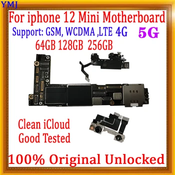 Originale Pentru IPhone 12 Mini Placa de baza Deblocat Gratuit iCloud Logica Bord Actualizare IOS LTE 4G 5G Placa de baza Cu/FĂRĂ Față ID Placa