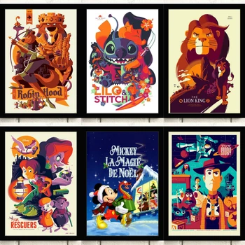 Panza Pictura Disney Anime Mickey Mouse Regele Leu Postere si Printuri de Arta de Perete Imagini pentru Viață Copiii Acasă Decorare