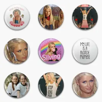 Paris Hilton Nu Mai Fie Sărac Și Nicole Moale Butonul Pin Personalizabil Pălărie Brosa Decor Amuzant Guler Cadou De Moda Desene Animate Bijuterii
