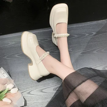 Pearl Femei Pantofi Mary Jane Femeie Fete Elegante Cu Toc Platforma Lolita Pantofi Stil Japonez Studenti Pantofi De Partid