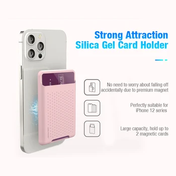 Pentru MagSafe Caz Buzunar Card Magnetic Puternic Silicon Telefonul Mobil Înapoi Autocolant Carte de Titularul Portofel Stand pentru iPhone 12 13 Serii