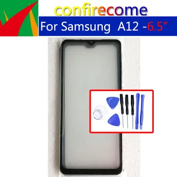 Pentru Samsung Galaxy A12 Ecran Tactil de Sticlă din Față LCD de pe Panoul Exterior de Afișare Obiectiv A125F A125M A125N Față de Sticlă de Înlocuire