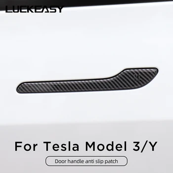 Pentru Tesla Model 3 Y Fibra de Carbon ABS Styling Durabil Premium Accesorii model3 2022 Masina Mânerul Ușii Capacul Protector Autocolant