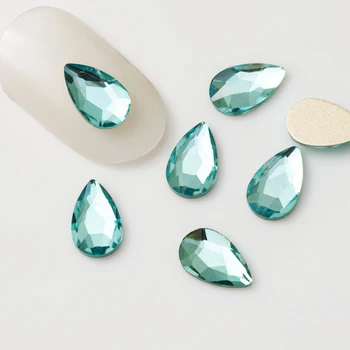 Pere 5x8mm Acvamarin 20BUC Unghii Crystal Diamond Nail Art Strasuri 3D Pentru Unghii Decoratiuni de Arta Consumabile Stras