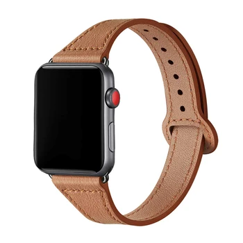 Piele naturala bucla curea Pentru Apple watch band 45mm 41mm 38mm 40mm 44mm 42mm pentru iWatch SE/7/6/5/4/3/2 Subțire brățară wristbelt