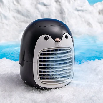Pinguin minunat Ceață de Apă Spray Ventilator Aer Conditionat Mini Ventilator USB Reîncărcabilă Hidratare Umidificator Vânt Liniștit Cooler pentru Acasă
