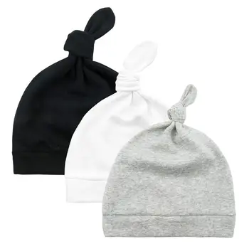 Pălării pentru copii Nou-născuți 100% Bumbac Organic Moale Reglabil Pălărie oft Înnodate Capac, Pentru 0-3Y Vechi Sugarii Băieți Și Fete Pălării Copil Beanie