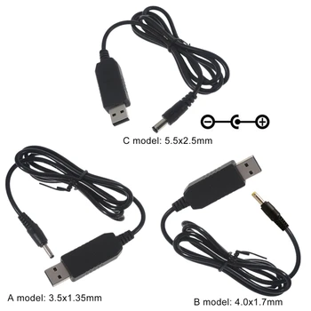 QC3.0 USB la 12V 1.5 a 18W 5.5x2.5mm Pas pe Linia Cablu Convertor pentru Router WiFi Modem Lampă de Masă Difuzor Ventilator 100CM