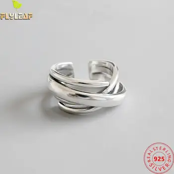 Real Argint 925 Bijuterii Multi-strat de Lichidare Deschis Inele Pentru Femei Design Original Femme Accesorii de Petrecere 2022 Nou Trend