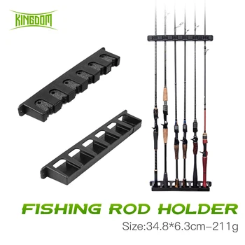 Regatul Tijă De Pescuit Titular 6-Tijă Cu Cremalieră Pol De Pescuit Suport Vertical Montare Pe Perete Modular Rod Suporturi Pentru Pescuit Suport Garaj