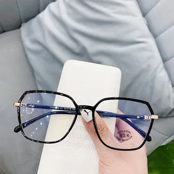 Retro TR90 rama de ochelari mari cadru poligonal anti-albastru oglindă plană de sex masculin full frame miopie optice rama de ochelari