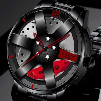 Roata Ceas 2021 Pentru Bărbați Rim Hub Top Brand de Lux Trend Cool Masina Sport Bărbați ' s Ceas din Oțel Inoxidabil Moda bărbați Cuarț Ceasuri