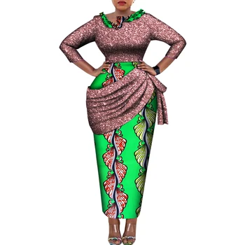 Rochii de mireasa Pentru Femei 2022 mireasa rochii haine Africane Imprimare Rochii de partid Bazin Riche Robă lungă Dashiki Vestidos WY8408